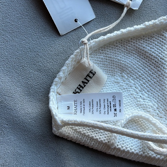 New Khaite Carla Cotton Blend Bralette in Ivory Size Medium - Picture 5 of 7